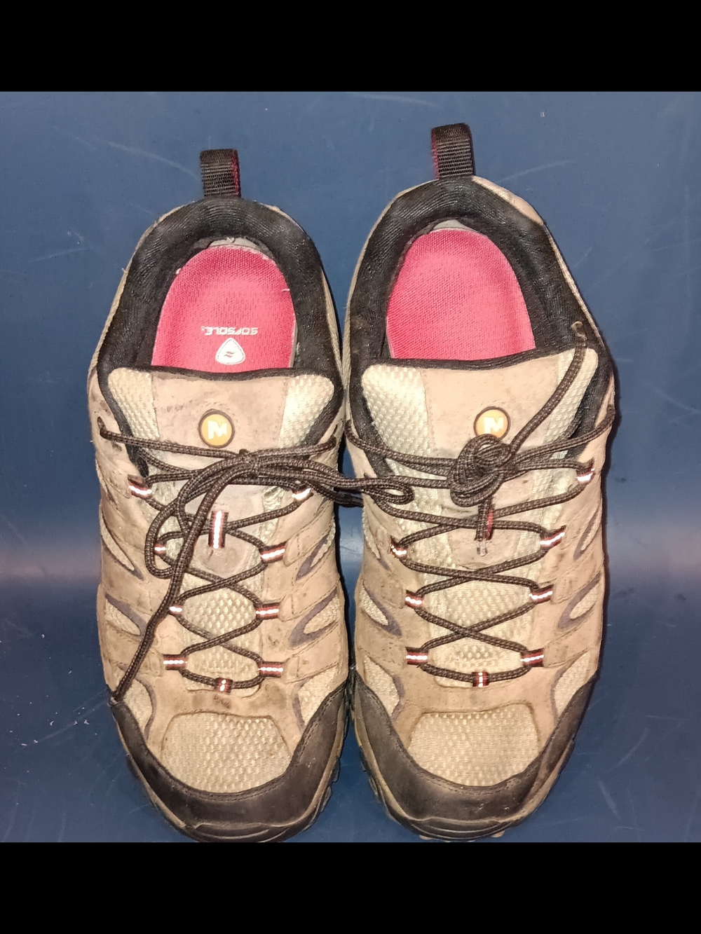 Merrell Gray and Tan Hiking Shoe  Sz 12    J08871W Model